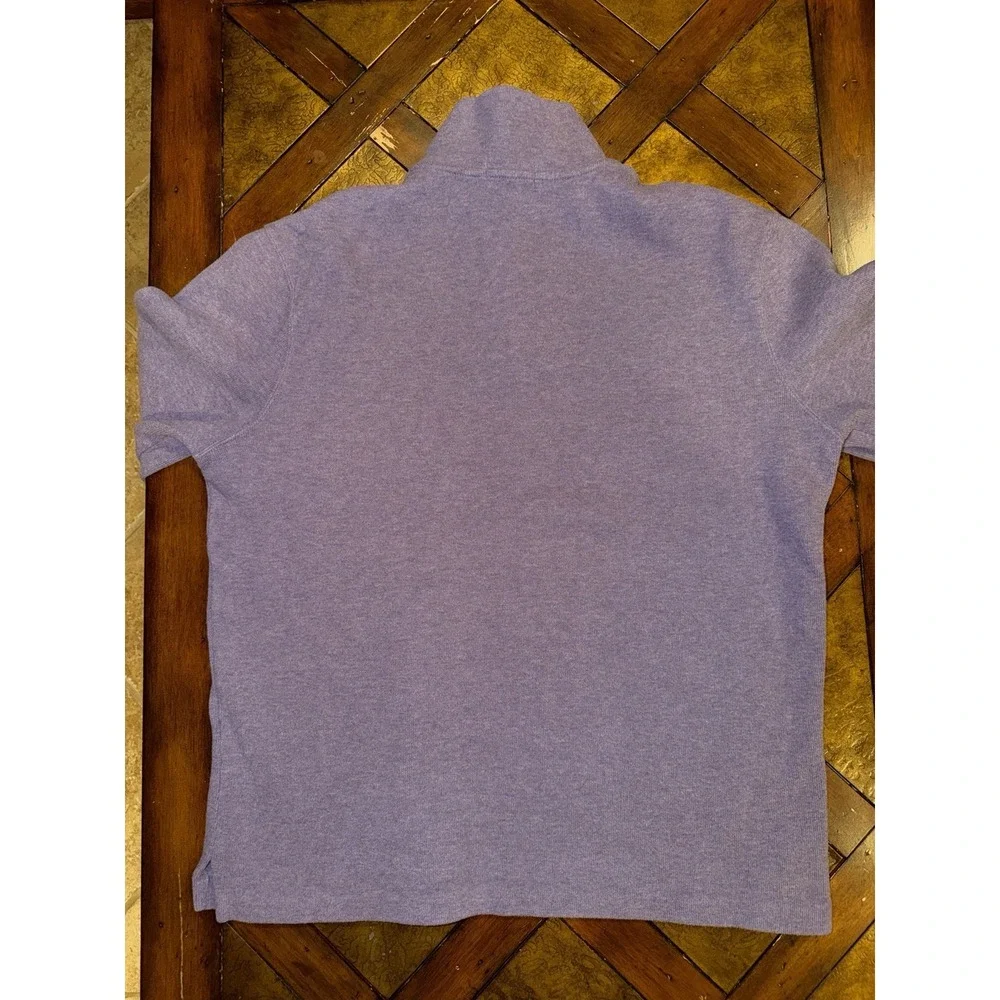 Polo Ralph Lauren Purple‎ Quarter-Zip Pullover Sweater Green Pony Mens Large EUC